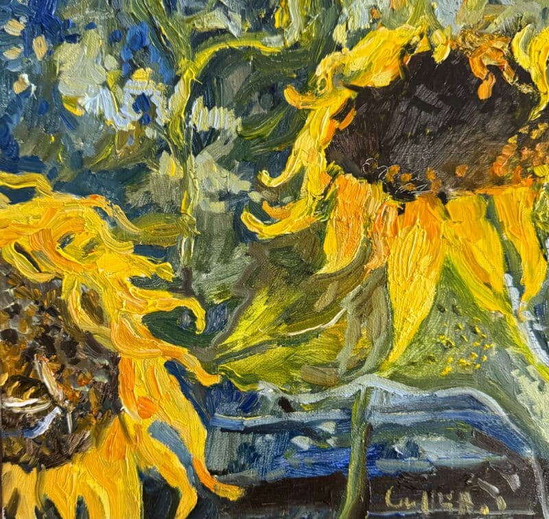Sunflowers and Bee