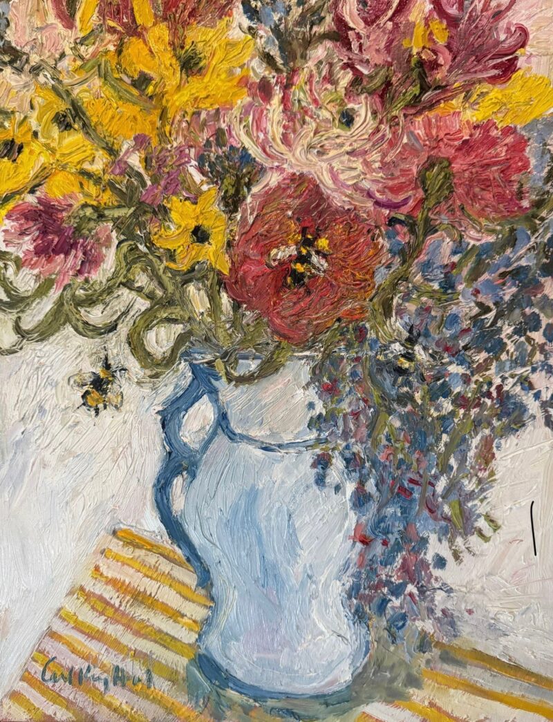 Three Bees on Summer Bouquet