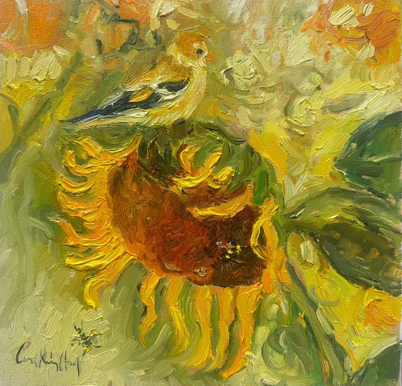 Sunflower and Goldfinch
